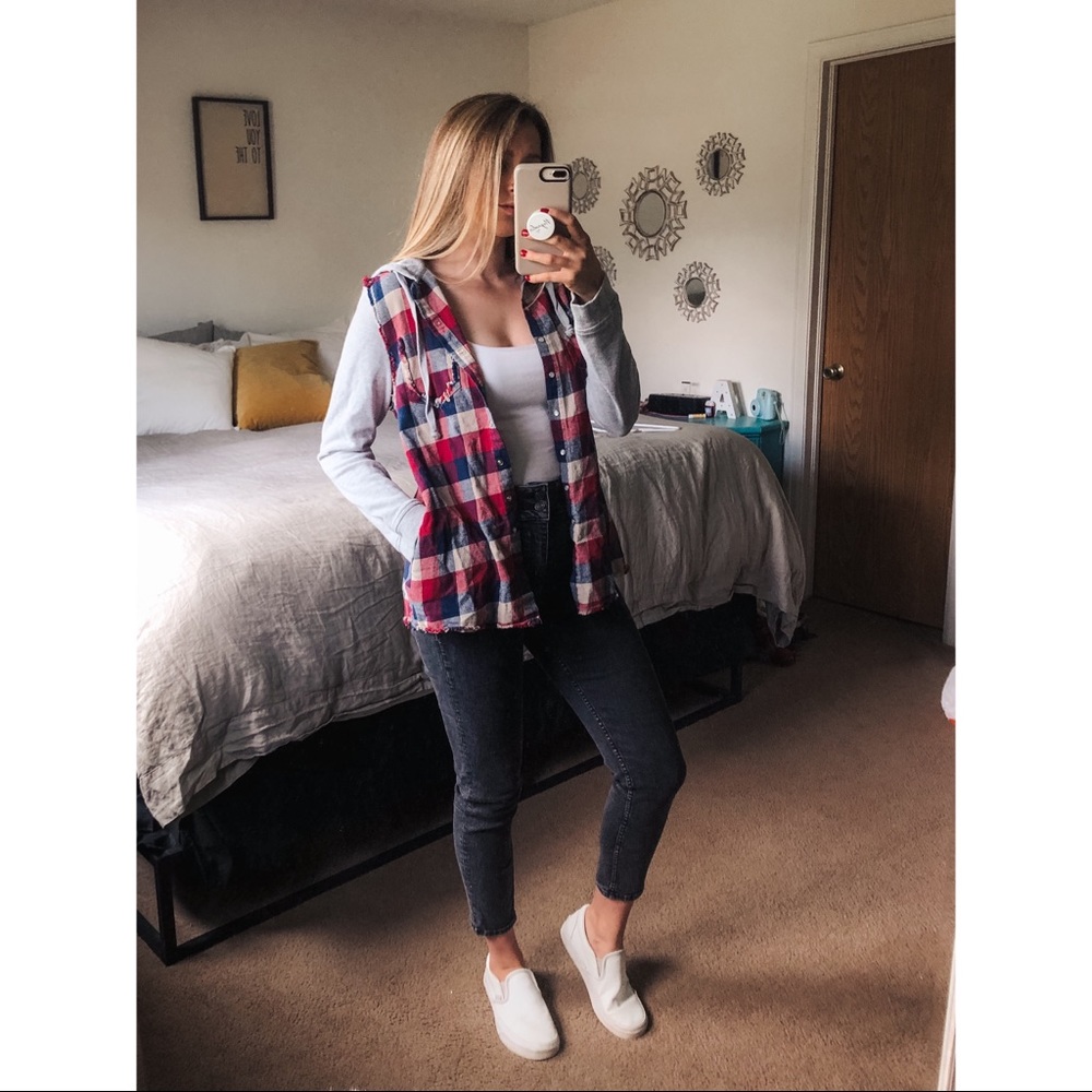 White Crow Button Up Flannel